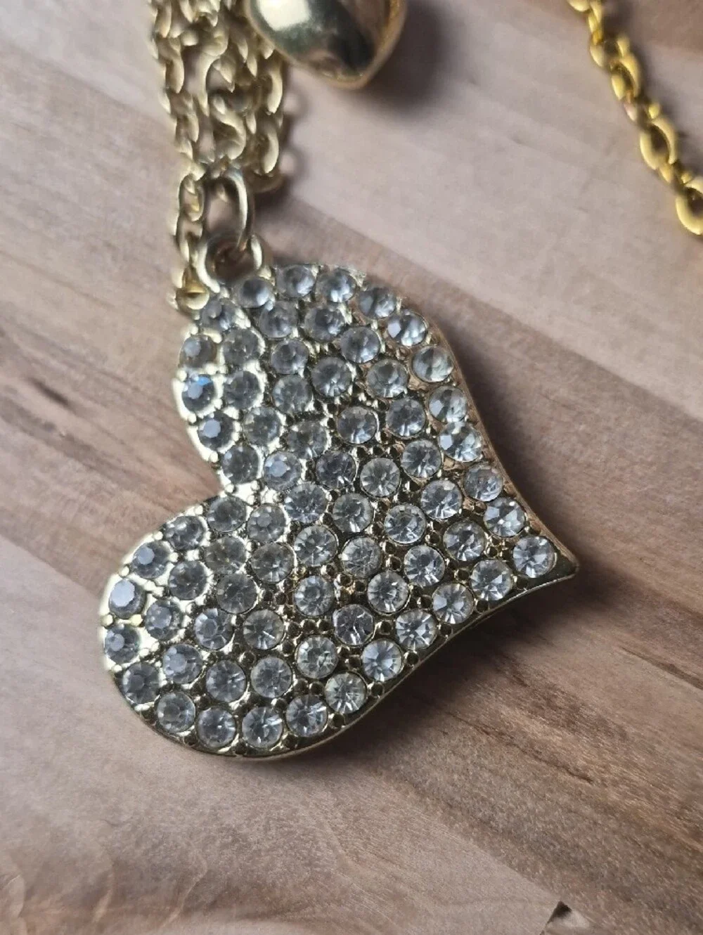 Gold Open Heart Pendant Necklace for Women